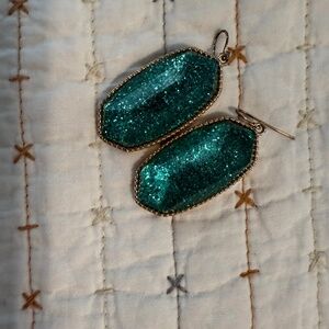 Green shimmer sparkle Kendra Scott earrings New!